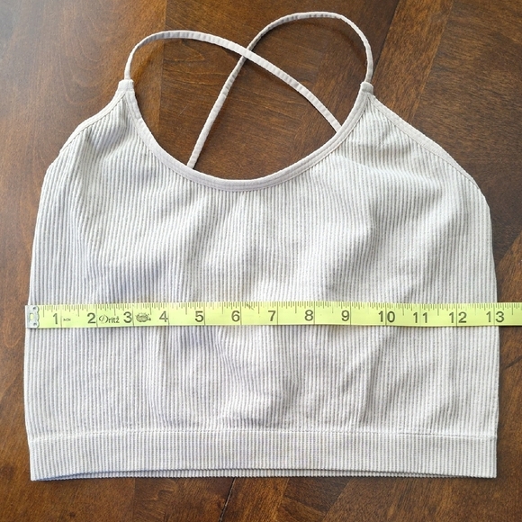 Tan Ribbed Crop Tank Or Camie Bra - Picture 2 of 4